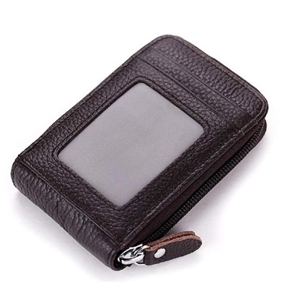 NEW Genuine Black Leather Card Holder Wallets - Picture 1 of 4